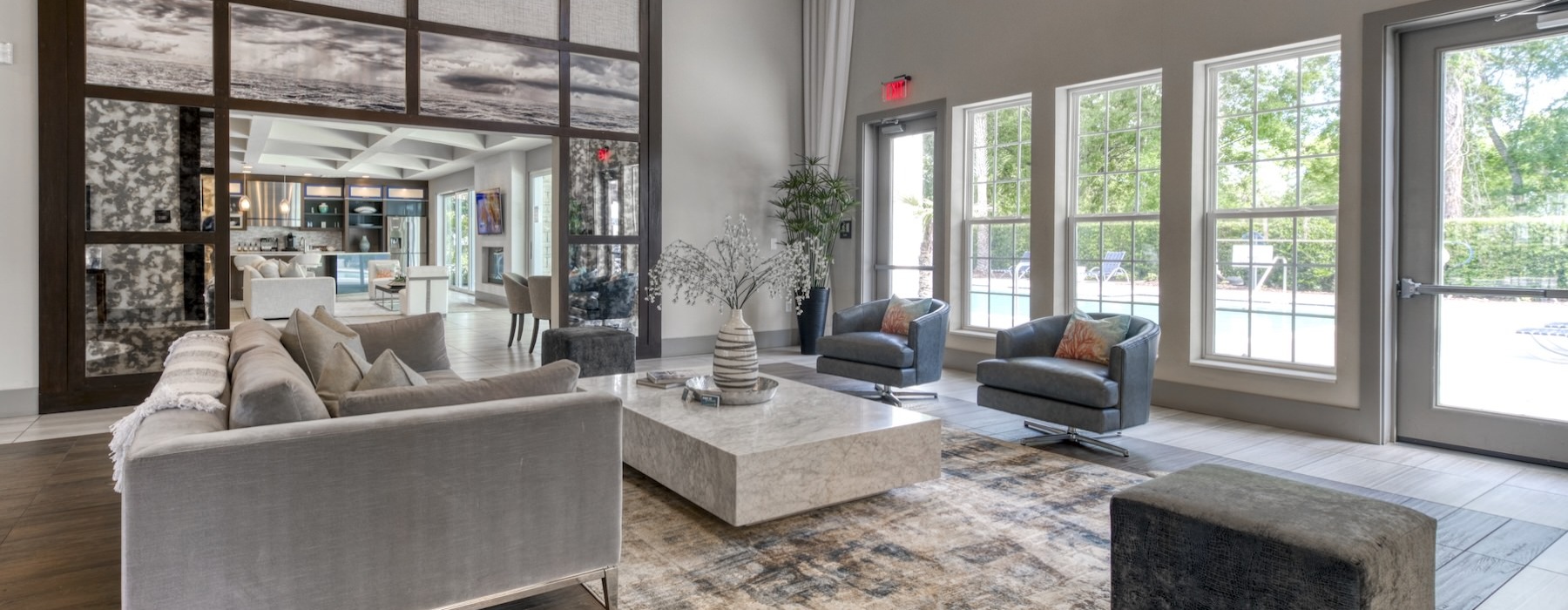 a spacious lounge with natural lighting