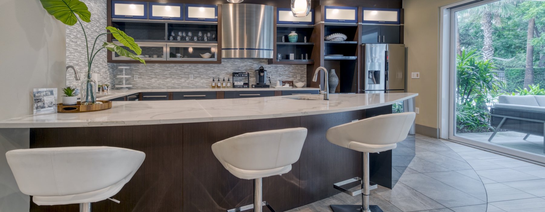 a spacious resident kitchen with ample natural light