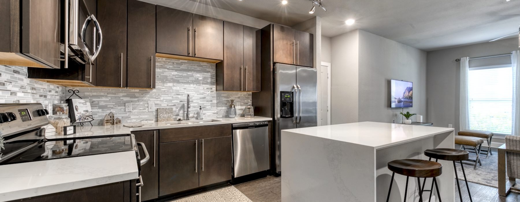 Well-lit kitchen with ample counter space
